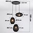 Suspension Fabrica 3 lumières - lampions en tissu noir