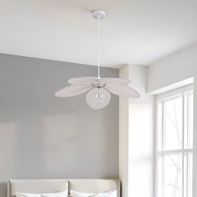 Suspension Floral - beige avec pétales en tissu