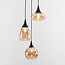 Suspension moderne en verre ambré, 3 lumières - Loua