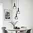Suspension moderne en verre mat gris, 3 lumières - Brinati