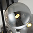 Plafonnier contemporain Amora noir avec verre fumé, 5 lumières
