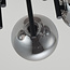 Plafonnier contemporain Amora noir avec verre fumé, 5 lumières