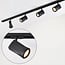 Kit rail monophasé de 1,5 mètre et spots Lola, noir