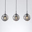 Lampe suspendue moderne noire avec verre fumé ondulé 3D, 3 lumières - Carice