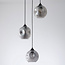 Suspension Fajah 3 lumières - noir et verre fumé