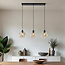 Lampe suspendue moderne à 3 lumières Fayen noir avec verre cognac de forme organique