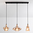 Suspension industrielle à 3 lumières avec verre ambré - Maracas