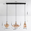 Suspension industrielle à 3 lumières avec verre ambré - Maracas