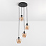 Lampe suspendue à 4 lumières avec verre ambré - Raleigh