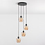 Lampe suspendue à 4 lumières avec verre ambré - Raleigh