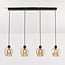 Suspension Sanford 4 lumières - verre ambré