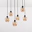 Suspension Arvada 6 lumières - verre ambré