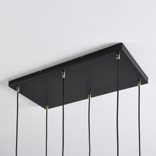 Lampe suspendue à 6 lumières avec verre ambré - Arvada