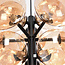 Lampe suspendue 12 lumières noire avec verre ambré - Decadi