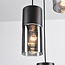 Lampe suspendue industrielle noire avec verre fumé, 5 lumières - Cortado