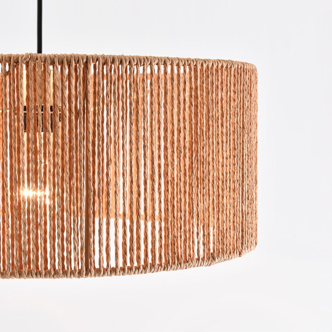 Lampadaire réglable avec abat-jour naturel - Bask