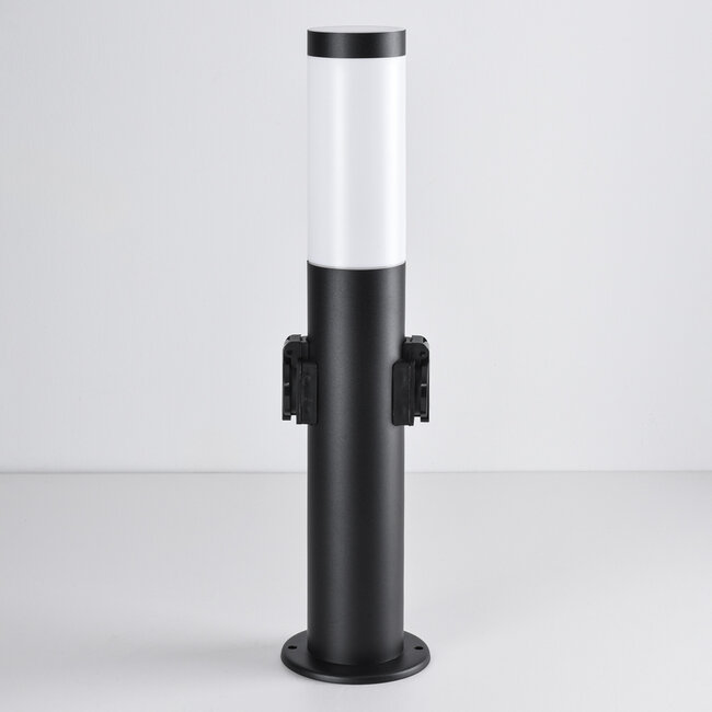 Lampadaire en acier inoxydable avec 2 douilles Jardin - rond