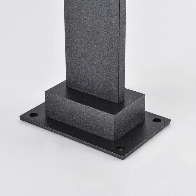 Lampadaire anthracite avec abat-jour en polycarbonate blanc laiteux - Mesia