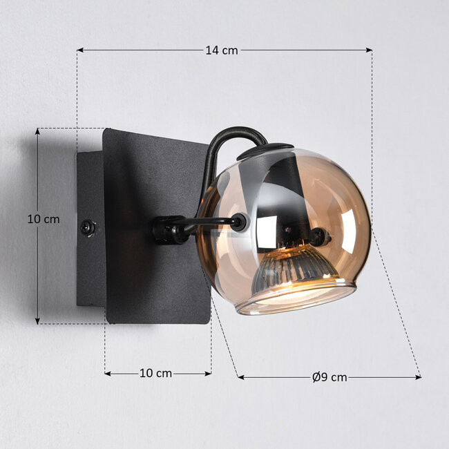 Spot encastré rotatif avec verre ambré - Jace