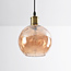 Suspension Verona 1 lumière - verre ambré galbé rond
