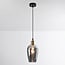 Suspension Verona 1 lumière - verre fumé allongé à effet miroir