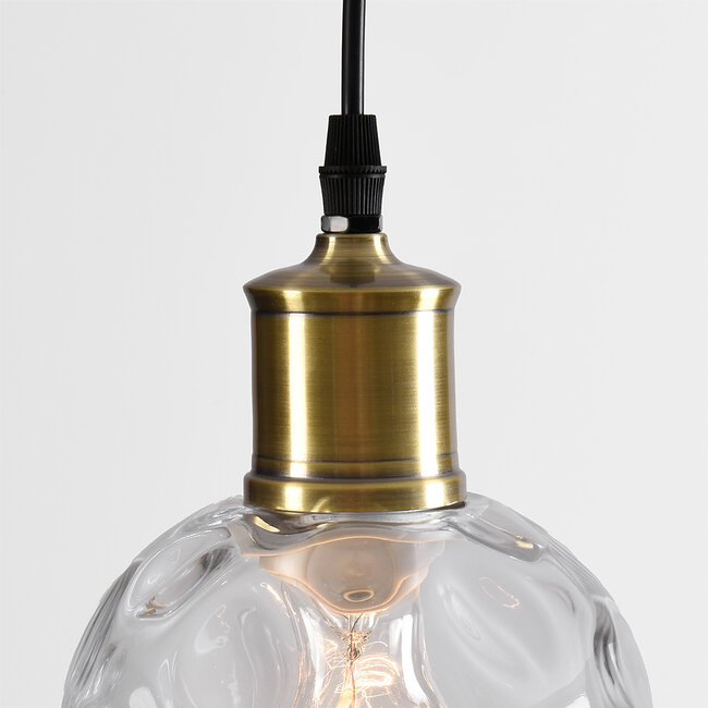 Suspension Verona 1 lumière - verre transparent galbé allongé