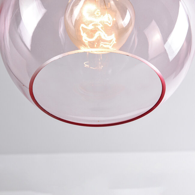 Suspension 1 lumière avec Verre rose - variante 1