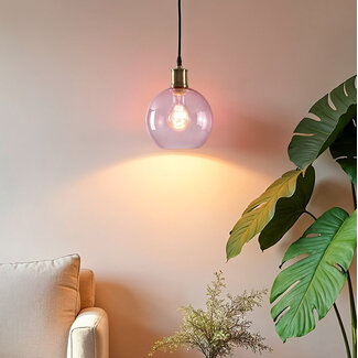 Suspension 1 lumière avec Verre rose - variante 2