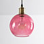 Suspension 1 lumière Liya en verre rouge, variante 4