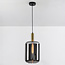 Lampe suspendue moderne noir et or avec verre fumé - Sofito