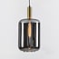 Suspension 1 lumière Sofito - noir, doré et verre fumé
