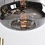 Lampe suspendue design noire avec verre fumé et détails dorés, 5 lumières - Cinque