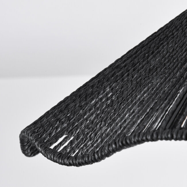 Plafonnier Boho-chic Carta noir avec corde Ø40 cm