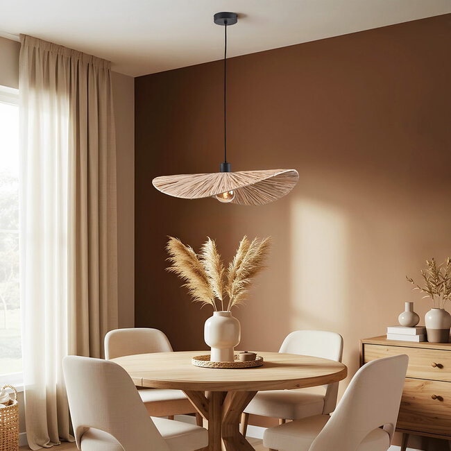 Lampe suspendue avec papier raphia Ø58 cm - Bahan