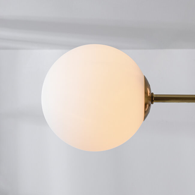 Plafonnier Oito bronze avec verre blanc laiteux, 8 lumières