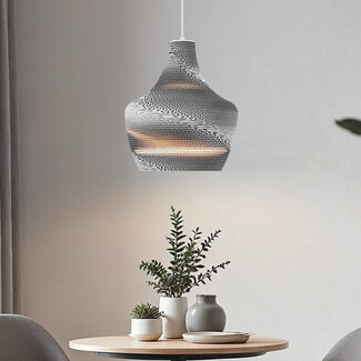 Lampe suspendue en carton Cato - blanc