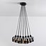 Suspension Ventura 12 lumières - noir et verre fumé