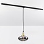 Suspension Nill pour rail monophasé, verre fumé large à effet miroir, doré