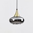 Suspension Nill pour rail monophasé, verre fumé large à effet miroir, doré