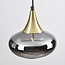 Suspension Nill pour rail monophasé, verre fumé large à effet miroir, doré