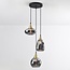 Suspension 3 lumières Loua - doré et verre fumé