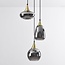 Suspension 3 lumières Loua - doré et verre fumé