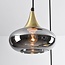Lampe suspendue or avec verre fumé, 3 lumières - Loua