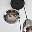 Lampe suspendue or avec verre fumé, 3 lumières - Loua