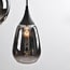 Suspension 4 lumières Loua - noir et verre fumé