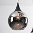 Suspension 4 lumières Loua - noir et verre fumé