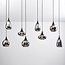 Suspension 8 lumières Loic - noir et verre fumé