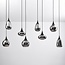 Suspension 8 lumières Loic - noir et verre fumé