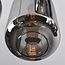Suspension 6 lumières Sei - noir, doré et verre fumé