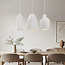 Lampe suspendue moderne Wabi Sabi avec effet pierre blanche, 3 lumières - Iki